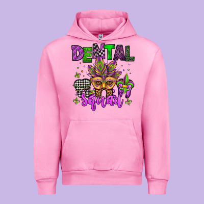 Dental Squad Mardi Gras Teeth Urban Hoodie Designed By Jasminsmagicworld