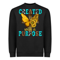 Black created with a purpose Heavyweight Sweatshirt - texasbilliewilder