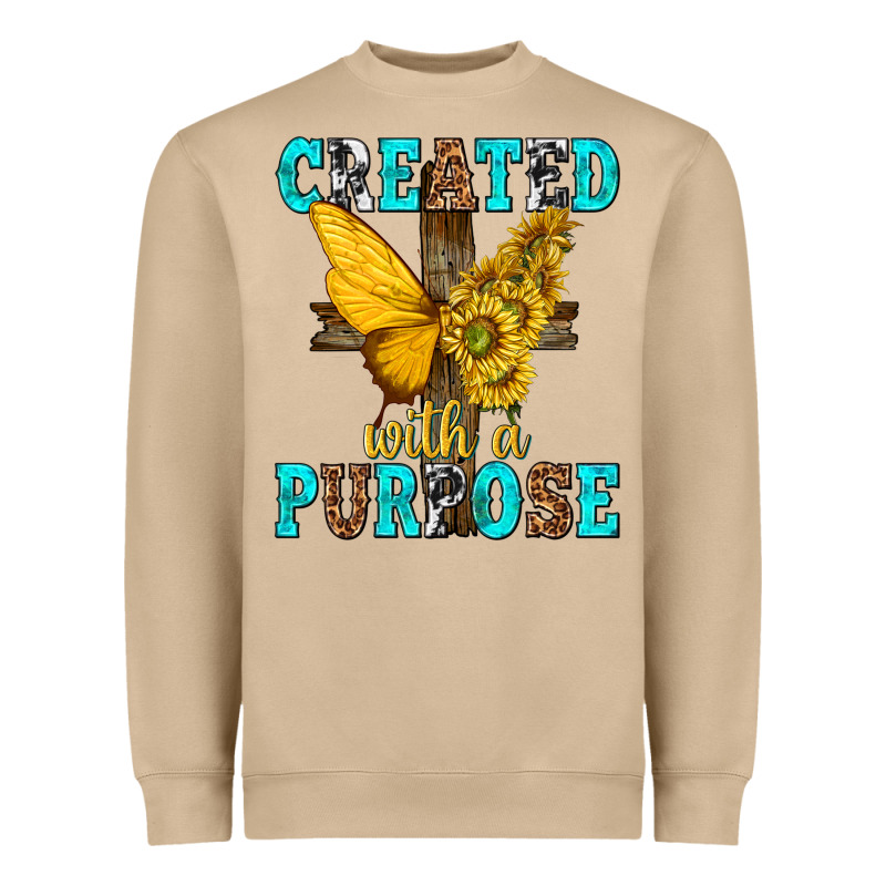 Created With A Purpose Heavyweight Sweatshirt by texasbilliewilder | Teevron