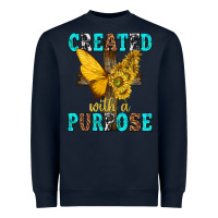 Navy created with a purpose Heavyweight Sweatshirt - texasbilliewilder