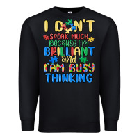 Black dont speak much because im brilliant Premium Sweatshirt - MaliasSmallBusiness