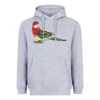 Heather Grey Rosella Bird Heavyweight Hoodie - LillyAllenDesigns