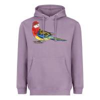 Lavender Rosella Bird Heavyweight Hoodie - LillyAllenDesigns