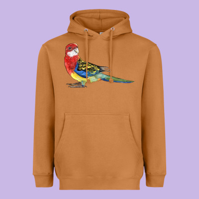 Rosella Bird Heavyweight Hoodie Designed By Lillyallendesigns