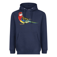 Navy Rosella Bird Heavyweight Hoodie - LillyAllenDesigns