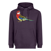 Plum Rosella Bird Heavyweight Hoodie - LillyAllenDesigns