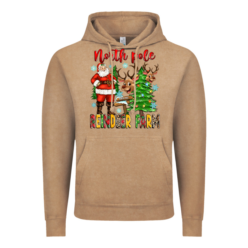 North Pole Reindeer Farm Vintage Hoodie by Zillion Design Studio | Teevron