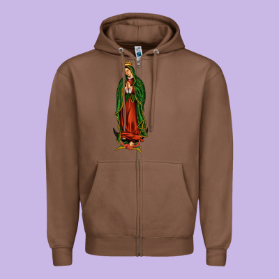 Our Lady Of Guadalupe Zipper Hoodie Designed By Jahusdesignshop