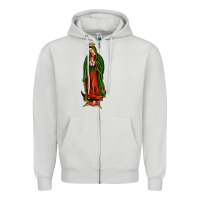 Dove Grey our lady of guadalupe Zipper Hoodie - JahusDesignShop