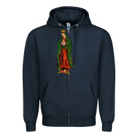 Navy our lady of guadalupe Zipper Hoodie - JahusDesignShop