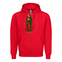 Red our lady of guadalupe Zipper Hoodie - JahusDesignShop