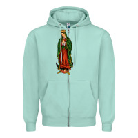 Seafoam our lady of guadalupe Zipper Hoodie - JahusDesignShop