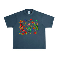 Midnight Navy mexican skeletons Urban Heavy Tee - Zillion Design Studio