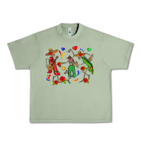 Oil Green mexican skeletons Urban Heavy Tee - Zillion Design Studio