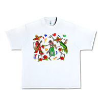 White mexican skeletons Urban Heavy Tee - Zillion Design Studio