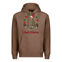 Chestnut Merry Christmas skeleton Premium Hoodie - NancyCooperArtShop