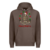 Coffee Merry Christmas skeleton Premium Hoodie - NancyCooperArtShop