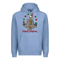 Colony Blue Merry Christmas skeleton Premium Hoodie - NancyCooperArtShop