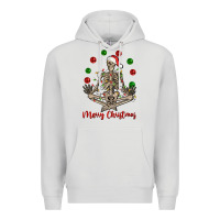 Dove Grey Merry Christmas skeleton Premium Hoodie - NancyCooperArtShop
