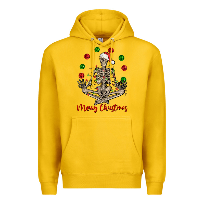 Merry Christmas Skeleton Premium Hoodie by NancyCooperArtShop | Teevron
