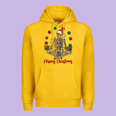 Merry Christmas Skeleton Premium Hoodie Designed By Nancycooperartshop