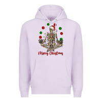 Lilac Merry Christmas skeleton Premium Hoodie - NancyCooperArtShop