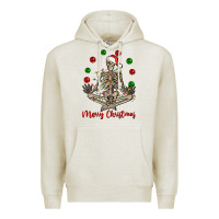 Oatmeal Heather Merry Christmas skeleton Premium Hoodie - NancyCooperArtShop