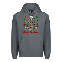 Rock Merry Christmas skeleton Premium Hoodie - NancyCooperArtShop