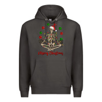 Smoke Merry Christmas skeleton Premium Hoodie - NancyCooperArtShop