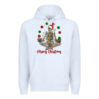 White Merry Christmas skeleton Premium Hoodie - NancyCooperArtShop