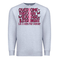 Heather Grey overcome through courage strength  malia Premium Sweatshirt - MaliasSmallBusiness