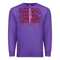 Purple overcome through courage strength  malia Premium Sweatshirt - MaliasSmallBusiness