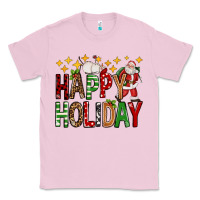 Bubblegum Pink happy holiday christmas Classic Tee - FaDigitalArtStudio