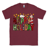 Burgundy happy holiday christmas Classic Tee - FaDigitalArtStudio