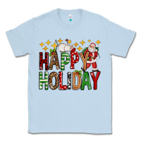 Dusty Blue happy holiday christmas Classic Tee - FaDigitalArtStudio