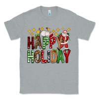 Heather Grey happy holiday christmas Classic Tee - FaDigitalArtStudio