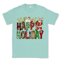 Seafoam happy holiday christmas Classic Tee - FaDigitalArtStudio
