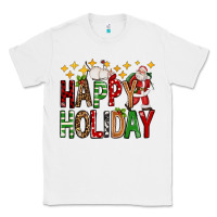 White happy holiday christmas Classic Tee - FaDigitalArtStudio