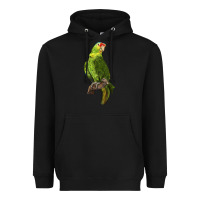 Black New Zealand Paraket Parrot Heavyweight Hoodie - LillyAllenDesigns
