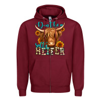 Burgundy don't be a salty heifer long haired cow Zipper Hoodie - Jasminsmagicworld
