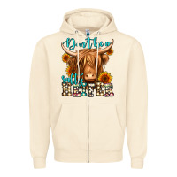 Sandshell don't be a salty heifer long haired cow Zipper Hoodie - Jasminsmagicworld