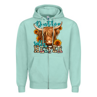 Seafoam don't be a salty heifer long haired cow Zipper Hoodie - Jasminsmagicworld