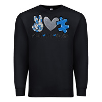 Black peace love autism Premium Sweatshirt - MaliasSmallBusiness