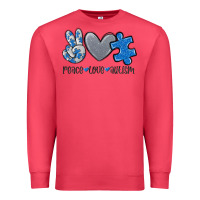 Cardinal peace love autism Premium Sweatshirt - MaliasSmallBusiness