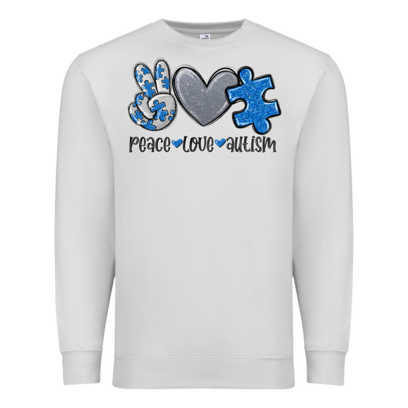 Peace Love Autism Premium Sweatshirt by MaliasSmallBusiness | Teevron