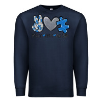 Navy peace love autism Premium Sweatshirt - MaliasSmallBusiness