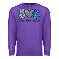 Purple peace love autism Premium Sweatshirt - MaliasSmallBusiness