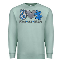 Seafoam peace love autism Premium Sweatshirt - MaliasSmallBusiness