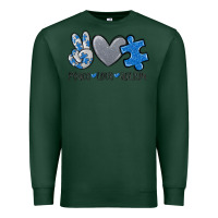 Sports Green peace love autism Premium Sweatshirt - MaliasSmallBusiness