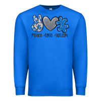 True Royal peace love autism Premium Sweatshirt - MaliasSmallBusiness